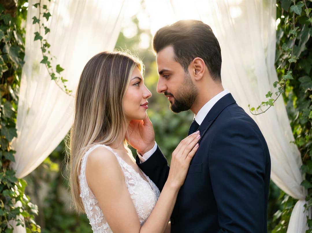 AI-generated merged couple photo