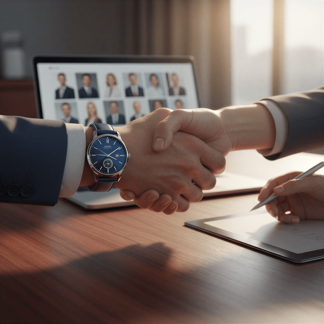 Close-up of a handshake over a business contract, symbolizing the importance of professional imagery in securing deals and board positions.