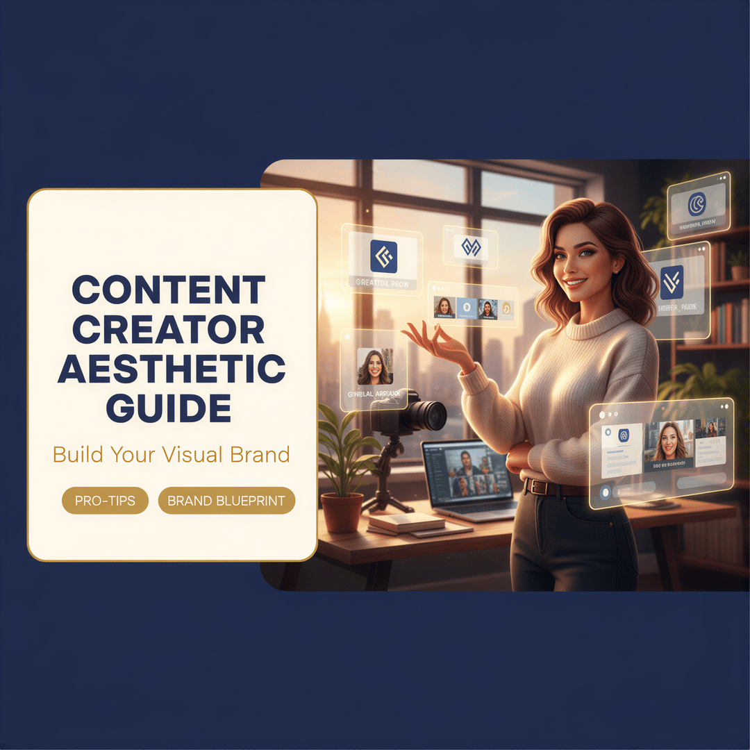 Professional content creator showcasing a cohesive, recognizable visual brand across multiple devices like a phone and laptop.